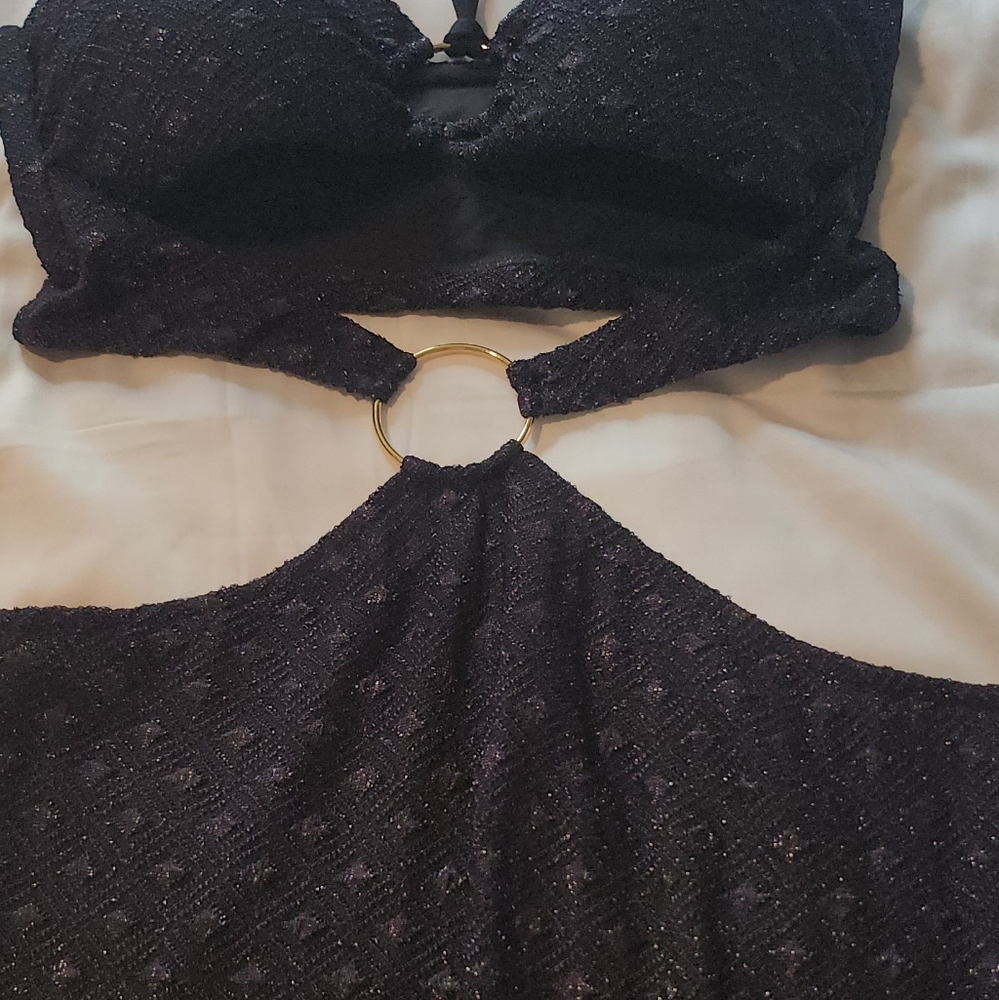 Luli Fama Brilla Double Loop Bandeau Long Dress in Black - Picture 13 of 15